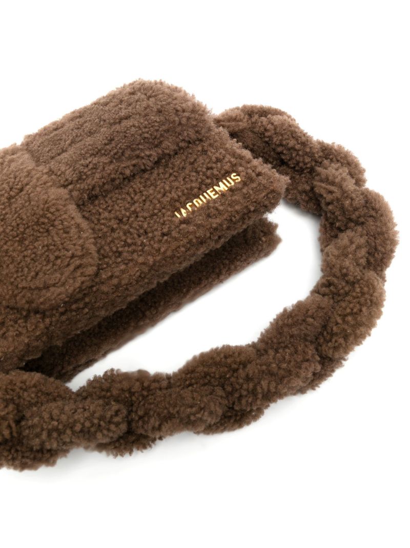 Brown Le Bambidou Shearling Shoulder Bag