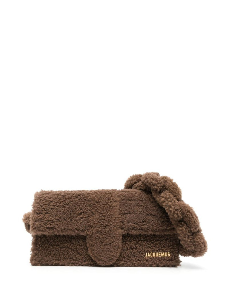 Brown Le Bambidou Shearling Shoulder Bag