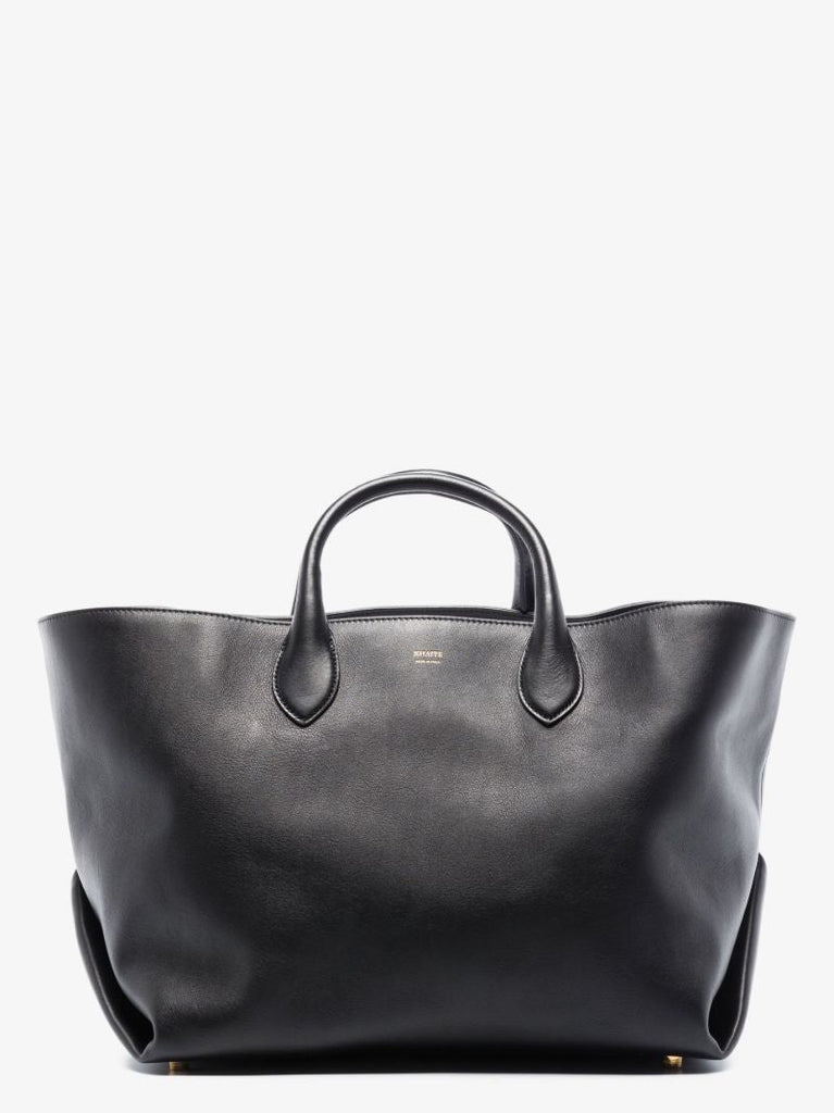 Black Amelia Large Leather Tote Bag