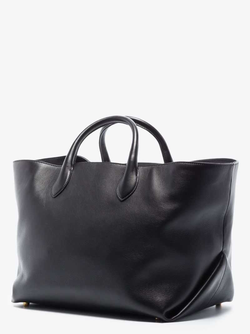 Black Amelia Large Leather Tote Bag