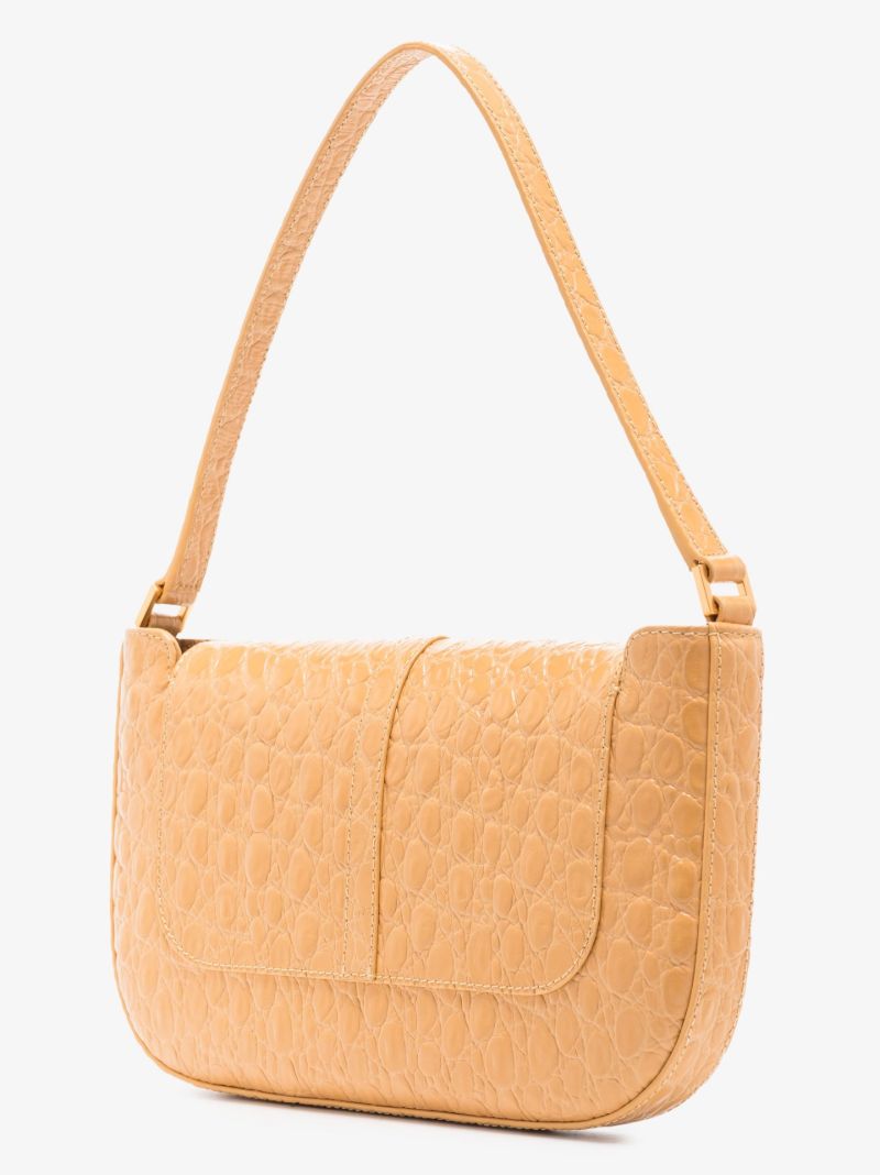 Neutral Miranda Lizard Effect Leather Shoulder Bag