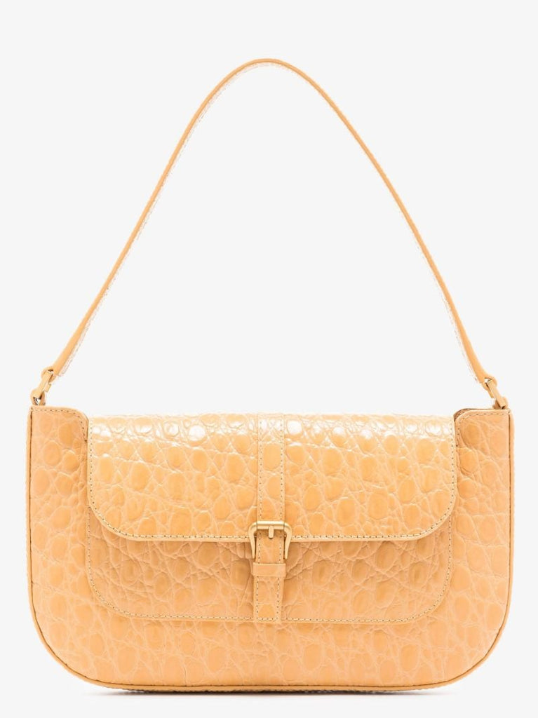Neutral Miranda Lizard Effect Leather Shoulder Bag