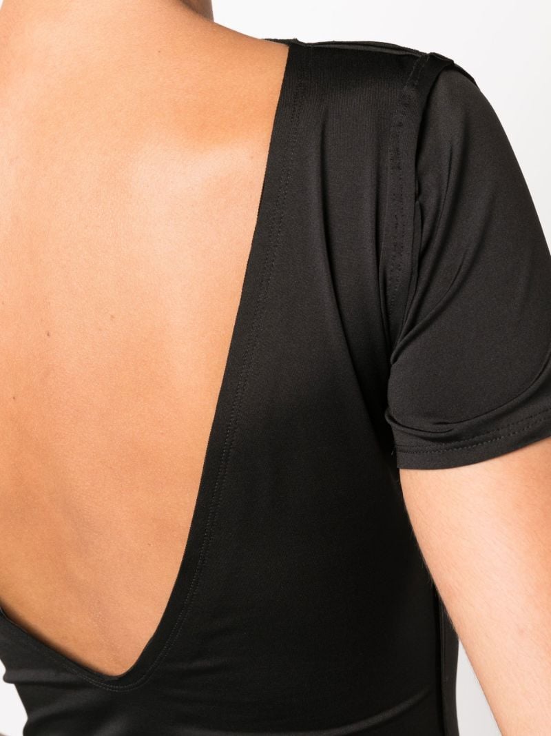 Black Asymmetric V-back T-shirt
