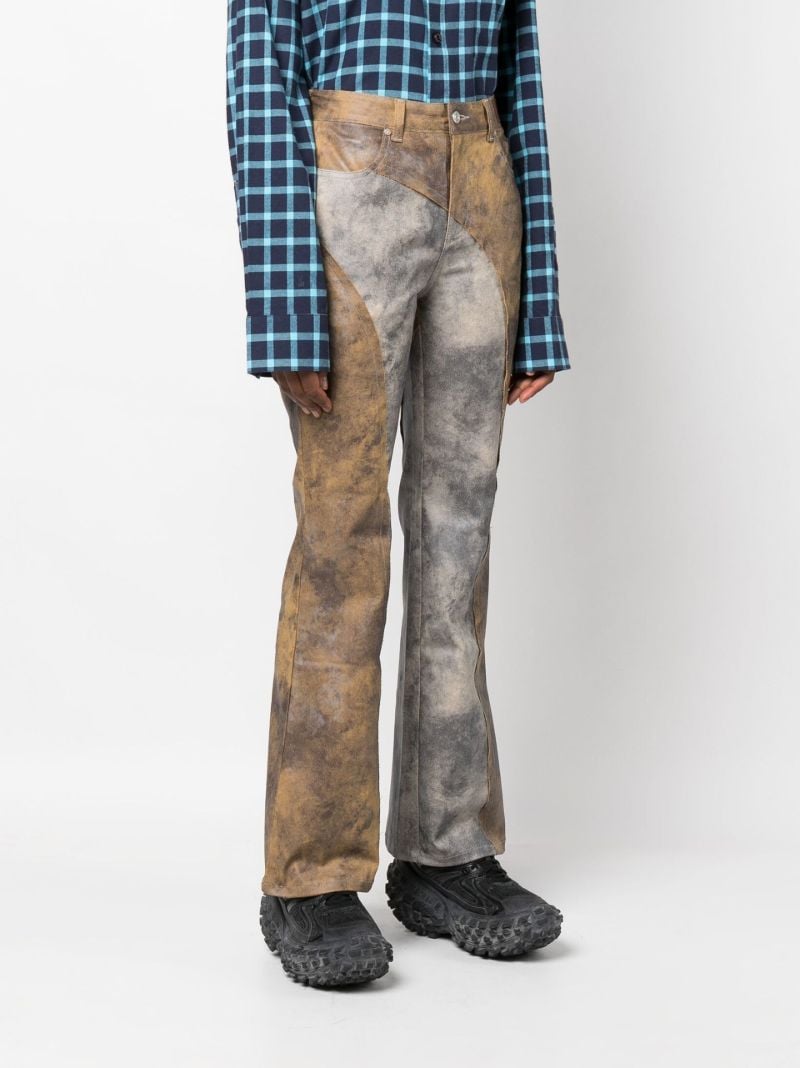 Neutral Mariko Panelled Straight-leg Trousers