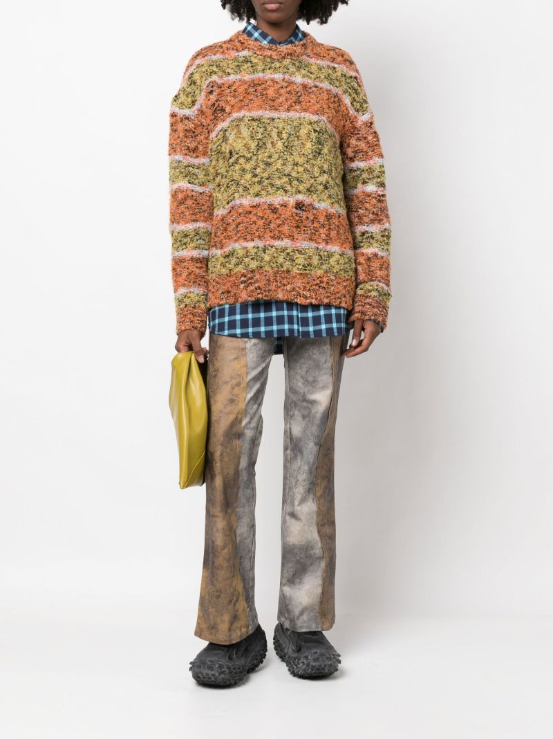 Neutral Mariko Panelled Straight-leg Trousers