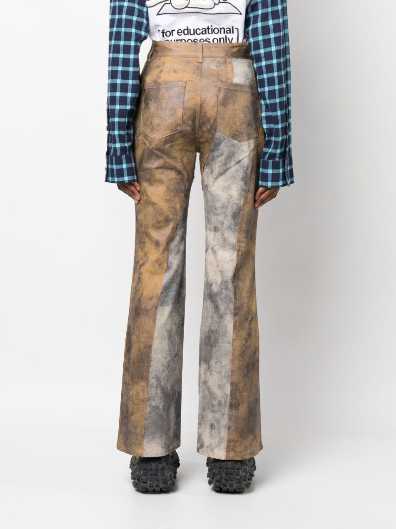 Neutral Mariko Panelled Straight-leg Trousers