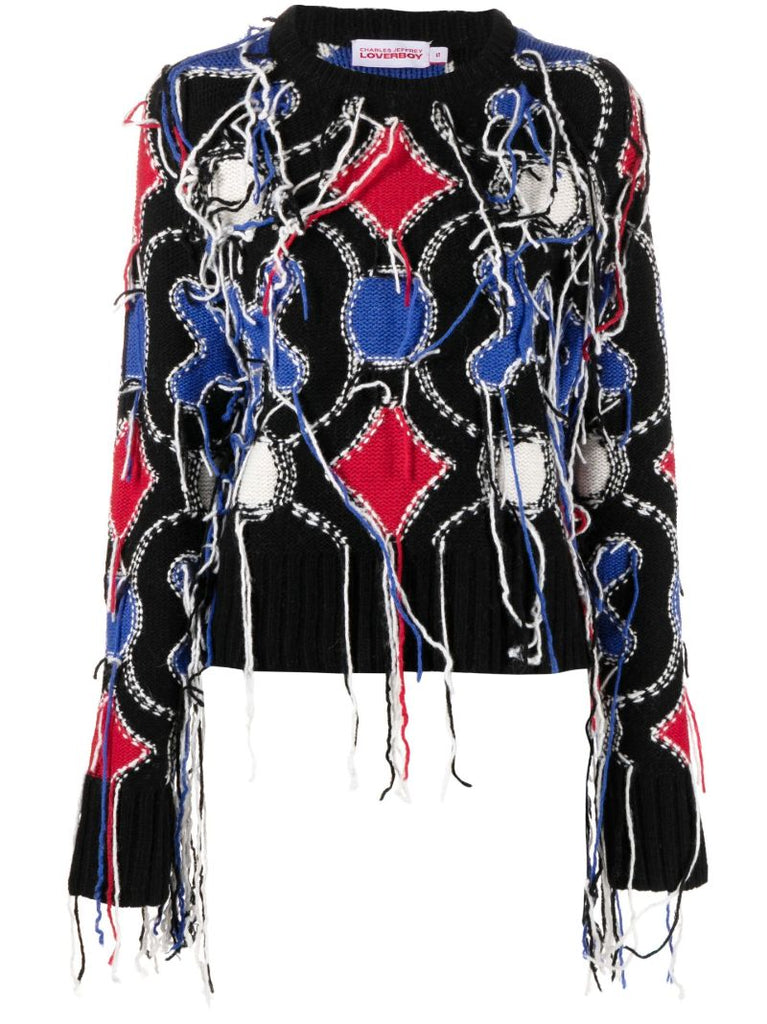 Black Guddle Tassel Wool Sweater