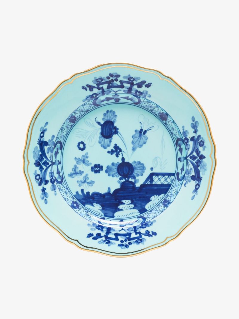Blue Oriente Italiano Iris Porcelain Dessert Plate