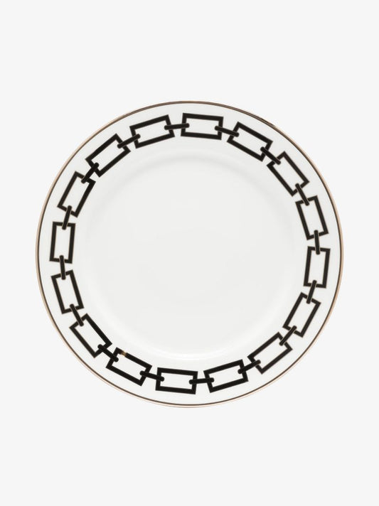 White Catene Nero Porcelain Dinner Plate