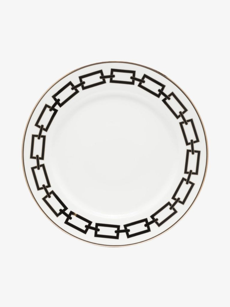 White Catene Nero Porcelain Dinner Plate