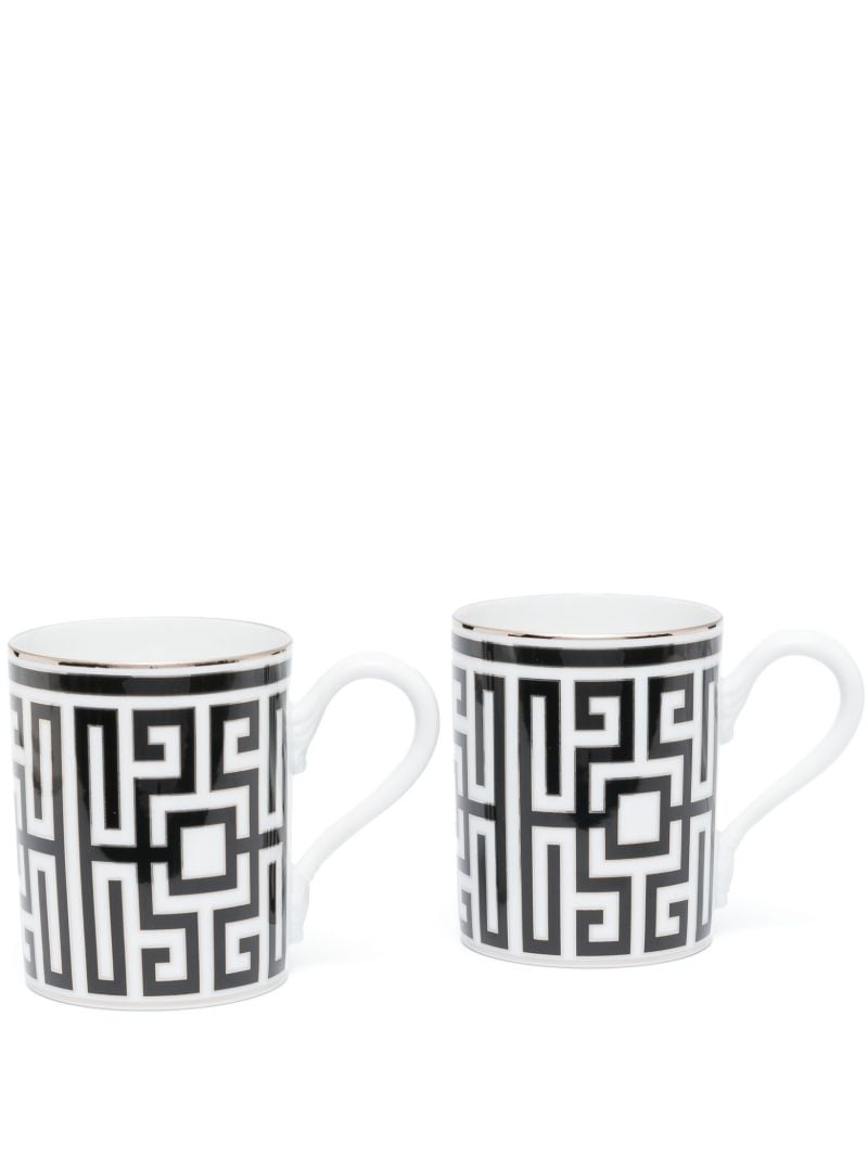 White Labirinto Nero Porcelain Mug Set