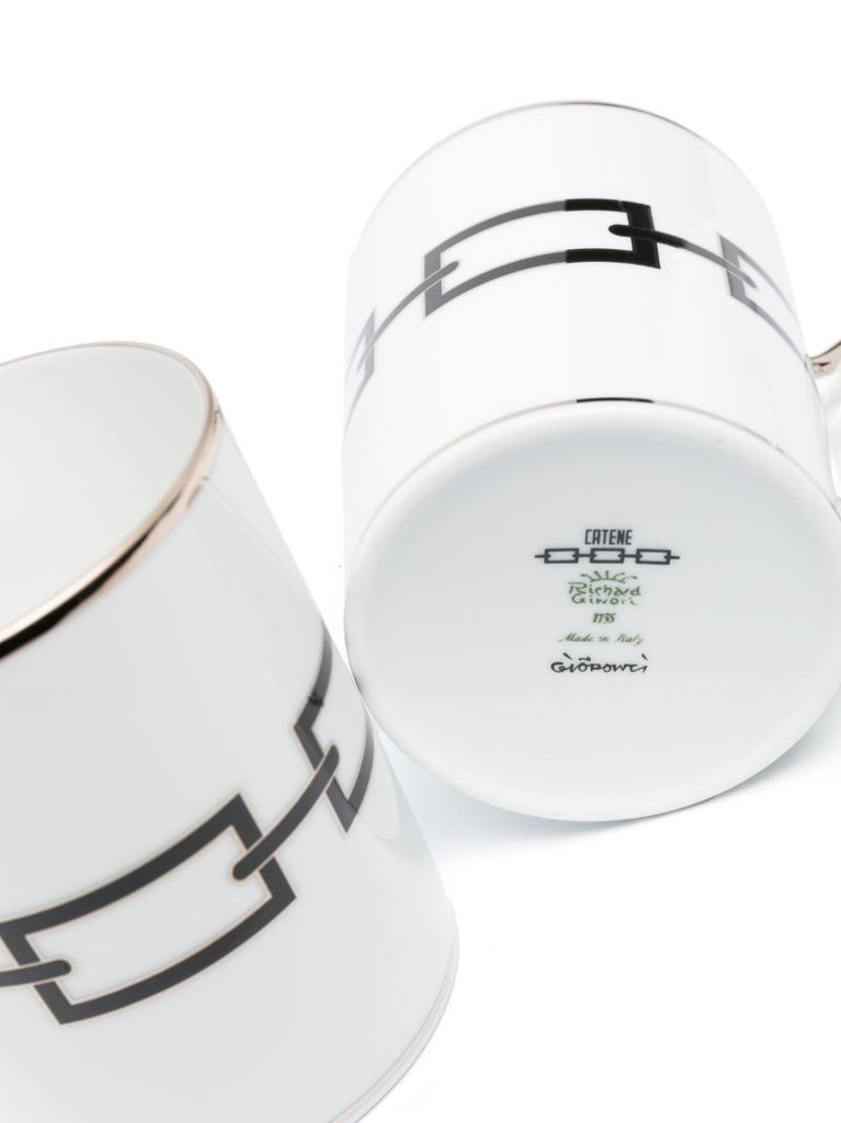 White Catene Porcelain Mug Set