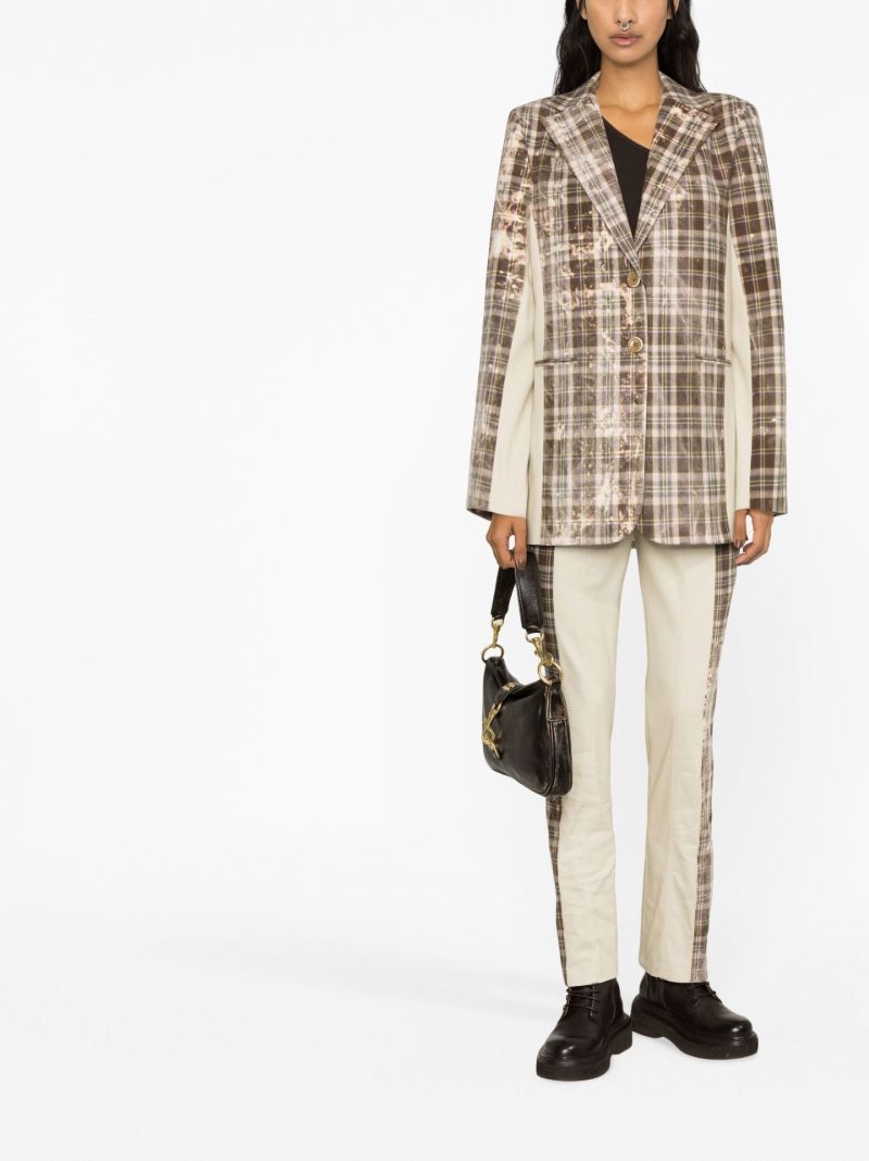 Neutral Checked Cotton Blazer