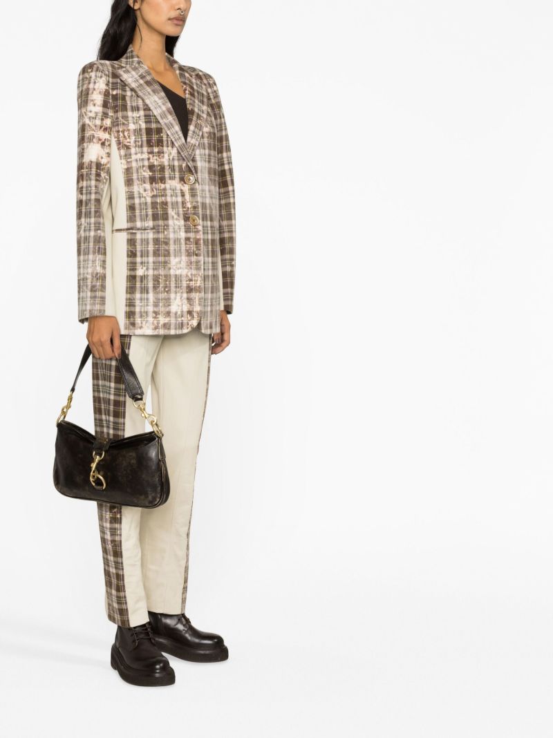 Neutral Checked Cotton Blazer