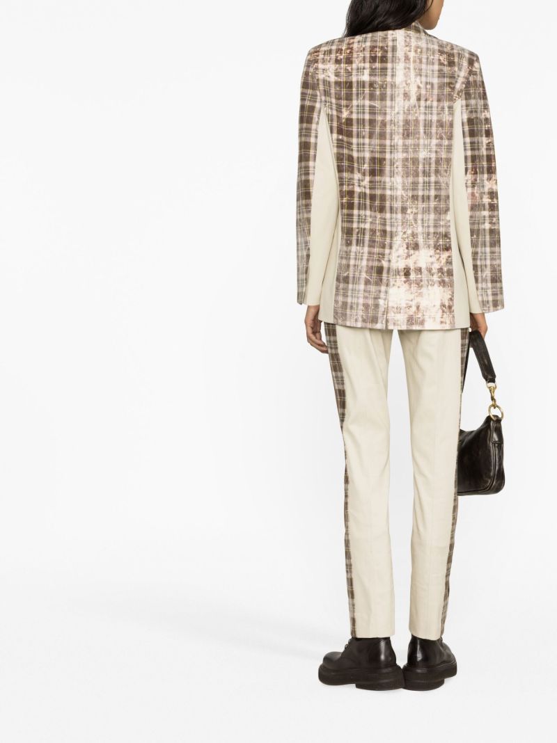 Neutral Checked Cotton Blazer