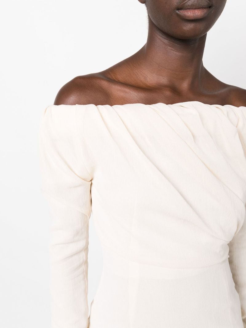 Neutral La Robe Biasi Draped Cotton Dress