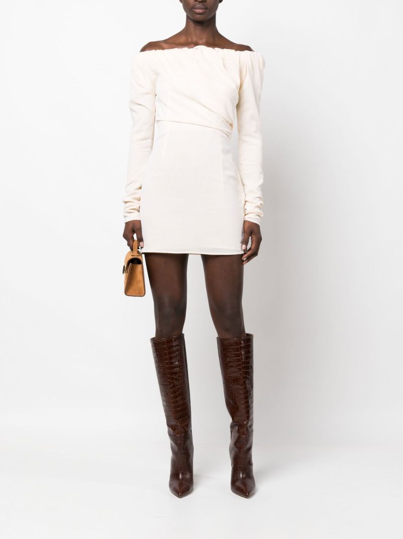 Neutral La Robe Biasi Draped Cotton Dress