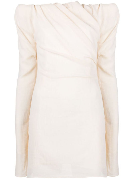 Neutral La Robe Biasi Draped Cotton Dress