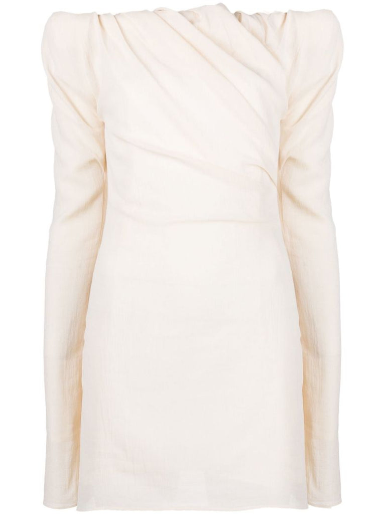 Neutral La Robe Biasi Draped Cotton Dress
