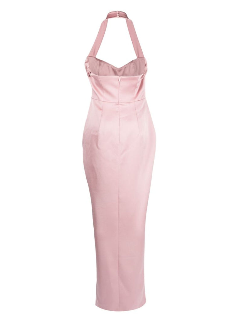 Pink Draped Halterneck Gown