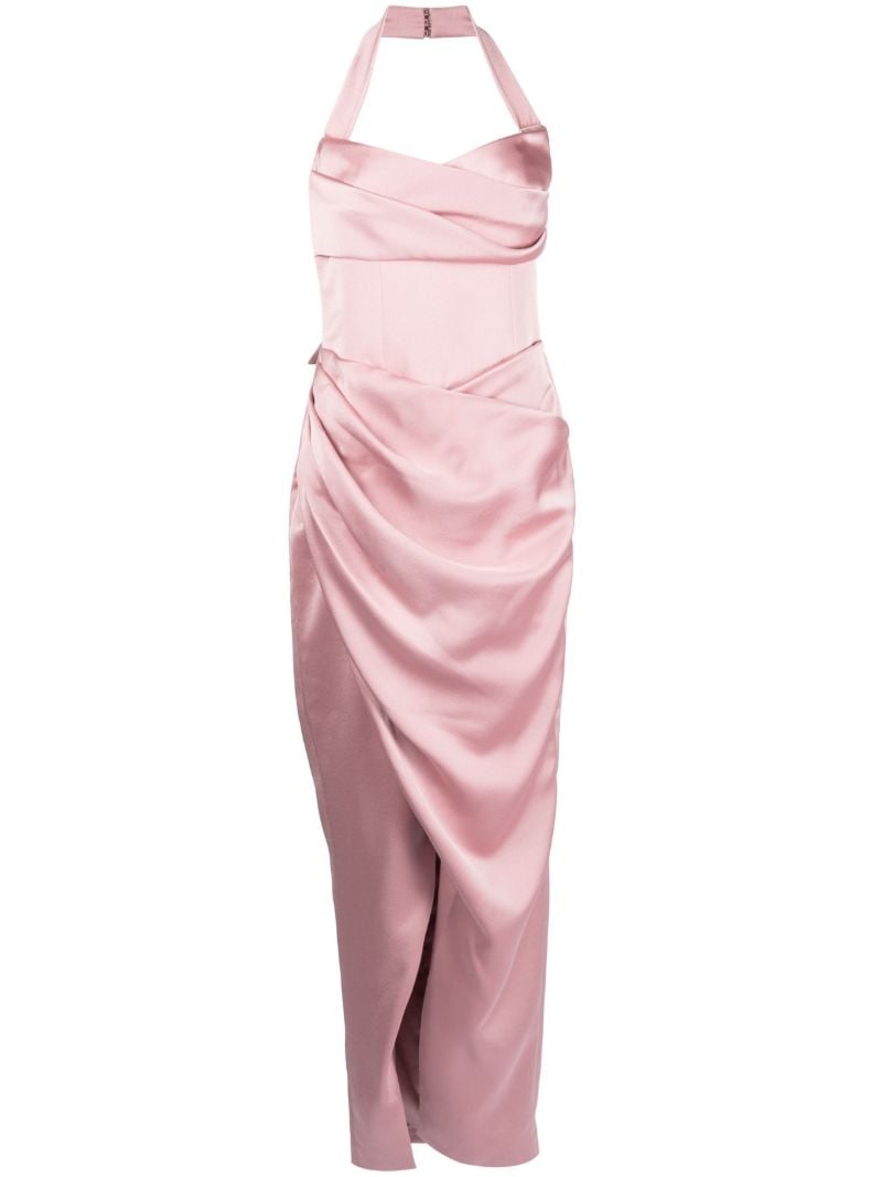 Pink Draped Halterneck Gown