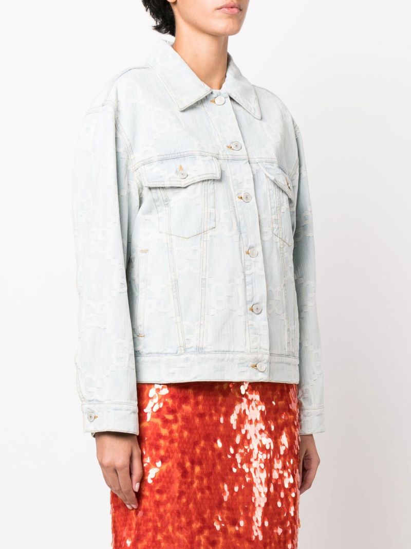 Blue California Gg Jacquard Denim Jacket
