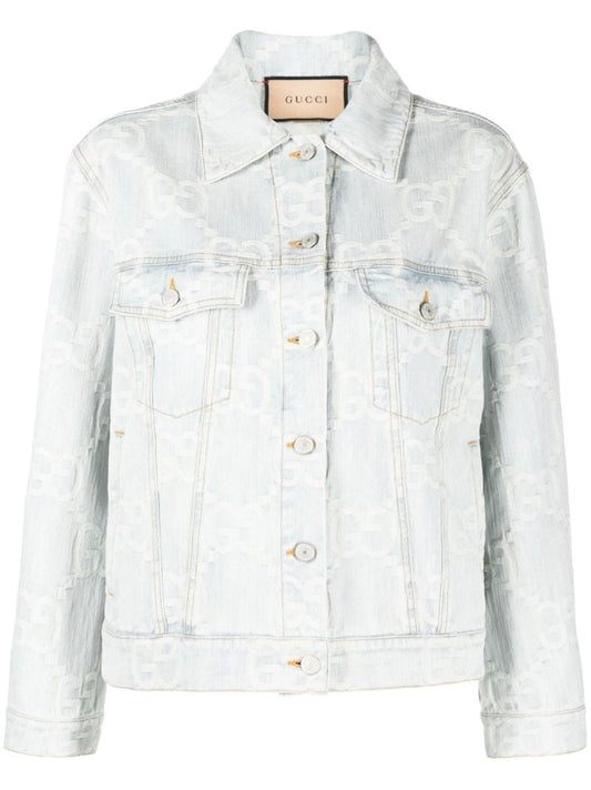 Blue California Gg Jacquard Denim Jacket