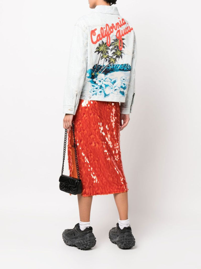 Blue California Gg Jacquard Denim Jacket
