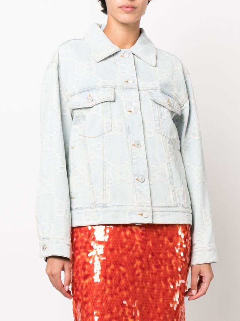 Blue California Gg Jacquard Denim Jacket