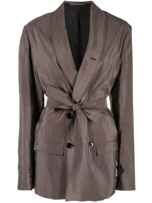 Brown Double-breasted Blazer