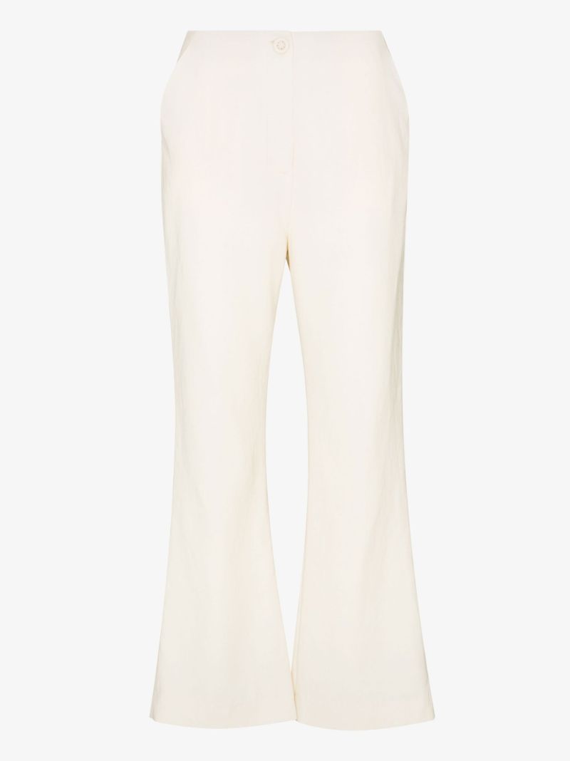 Neutral Beata Cropped Flared Trousers