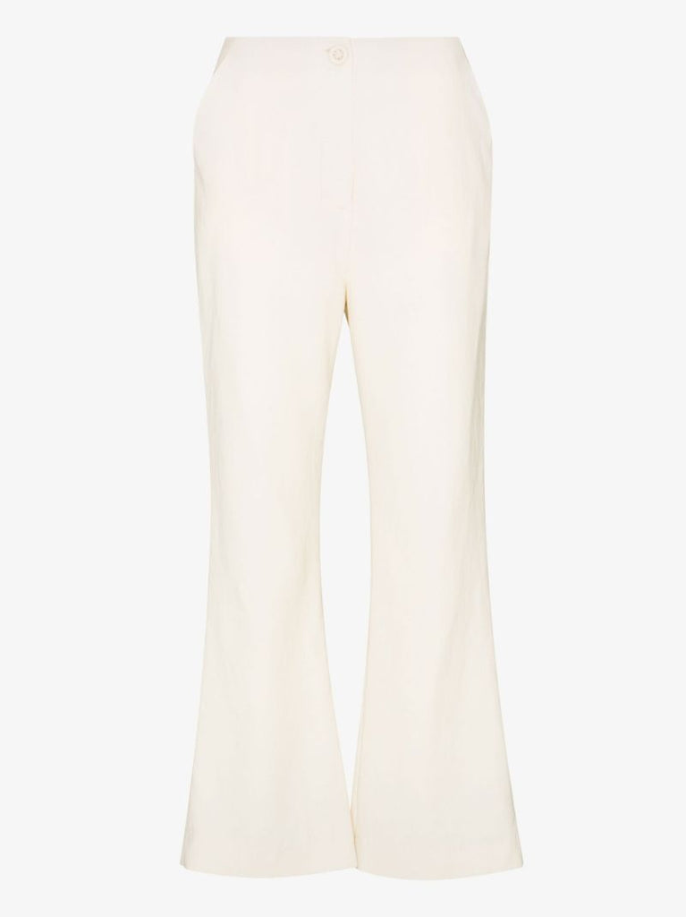 Neutral Beata Cropped Flared Trousers