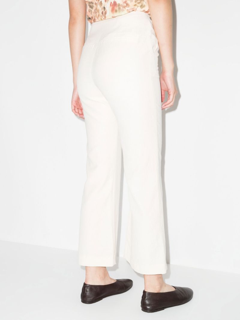 Neutral Beata Cropped Flared Trousers
