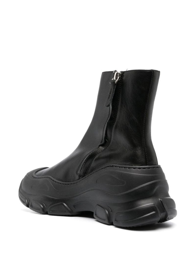 Black Sense Leather Ankle Boots