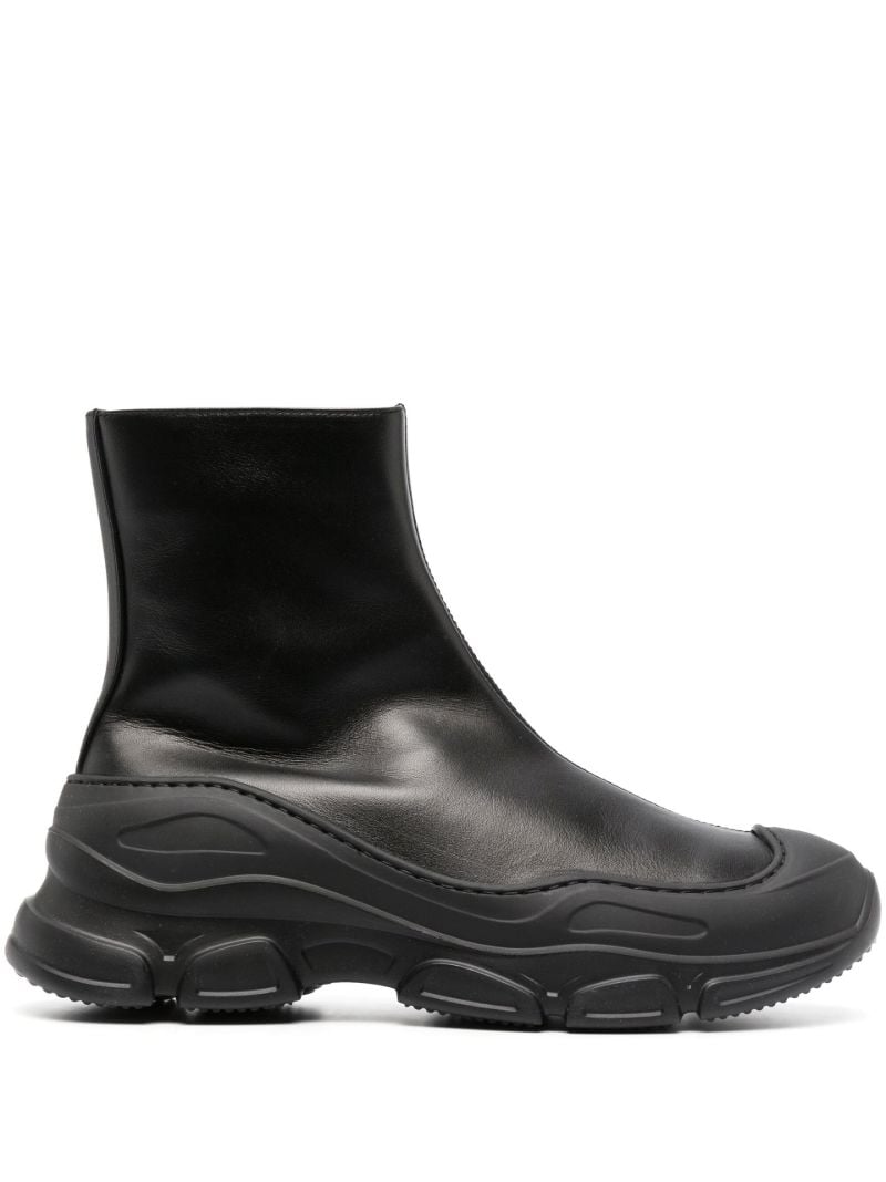 Black Sense Leather Ankle Boots