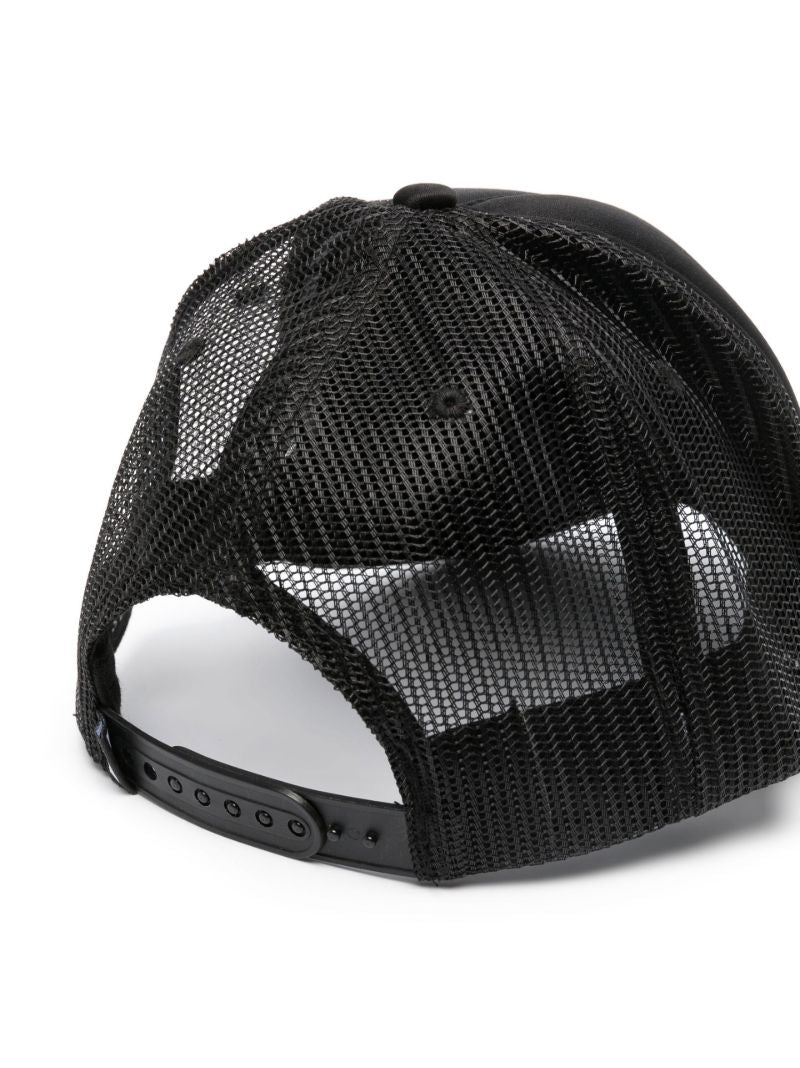 Black Logo Print Trucker Hat