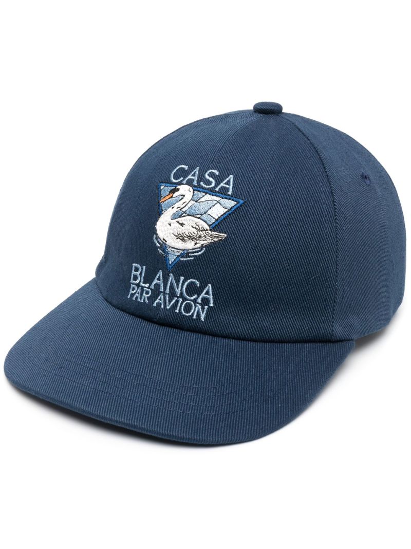 Navy Par Avion Embroidered Cap