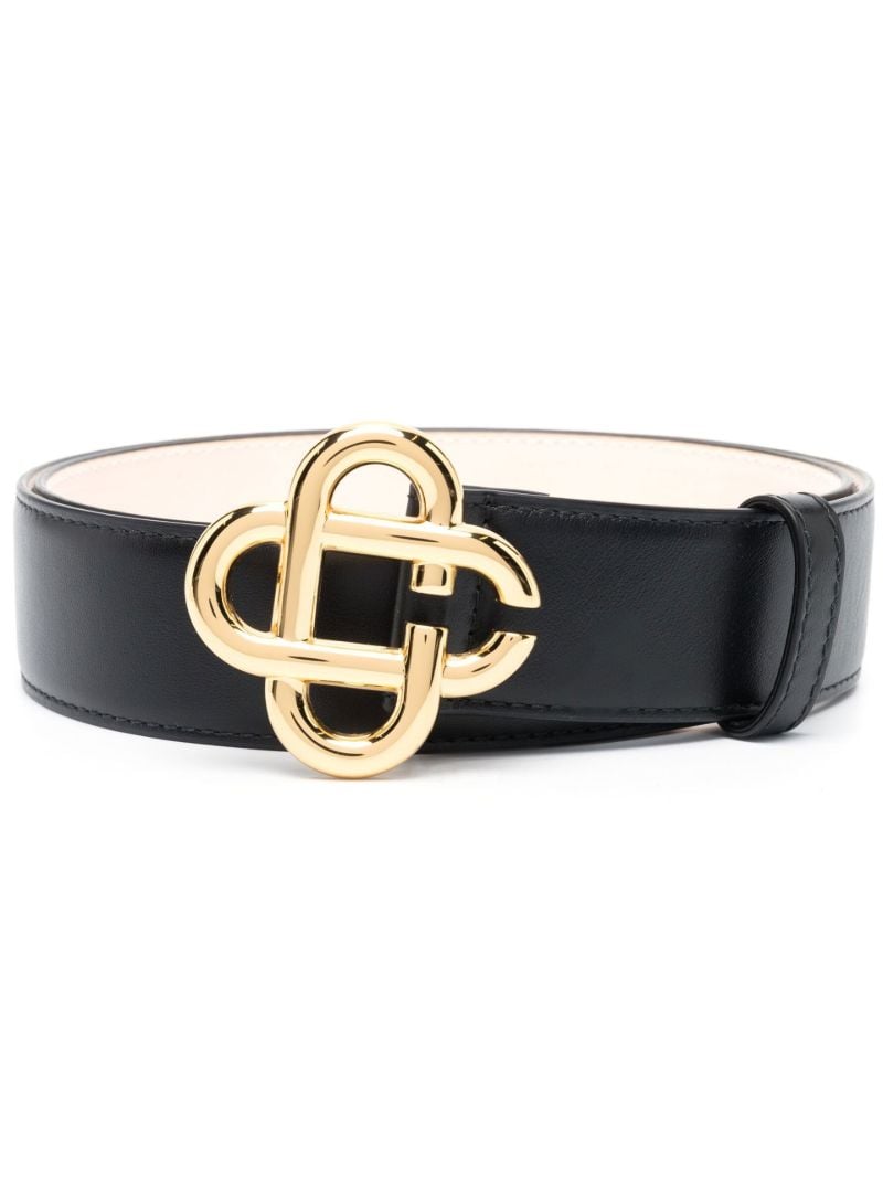Black Cc Buckle Leather Belt