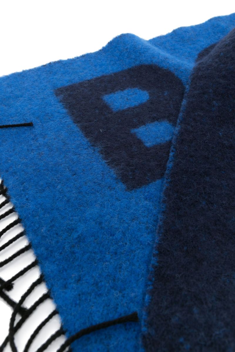Blue Armin Jacquard Logo Scarf