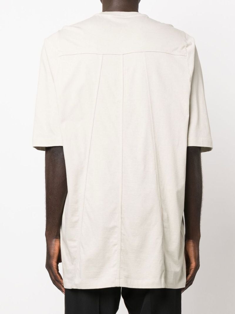 Grey Grid Long Cotton T-shirt
