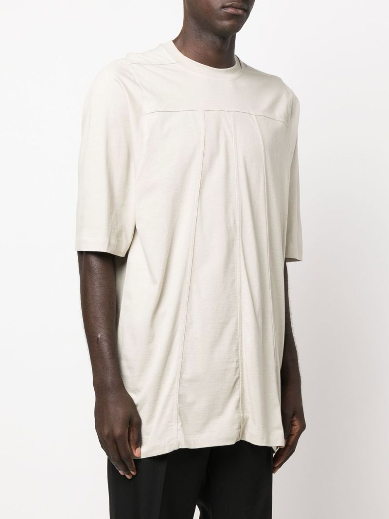 Grey Grid Long Cotton T-shirt