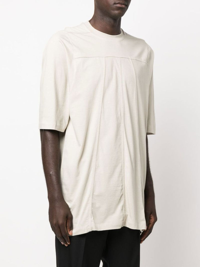 Grey Grid Long Cotton T-shirt