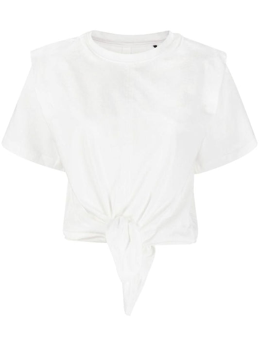 White Zelikia Knotted Cotton T-shirt