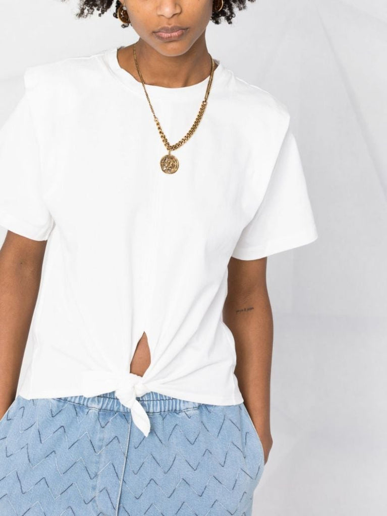 White Zelikia Knotted Cotton T-shirt