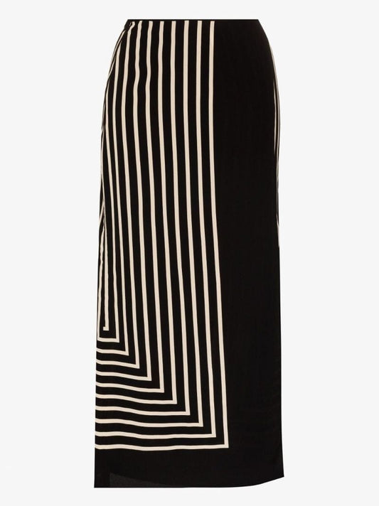 Monogram Jacquard Wrap Silk Midi Skirt
