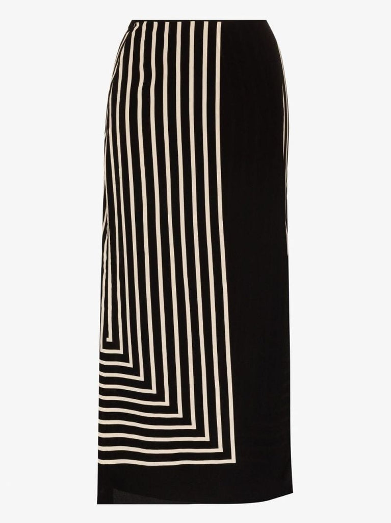 Monogram Jacquard Wrap Silk Midi Skirt