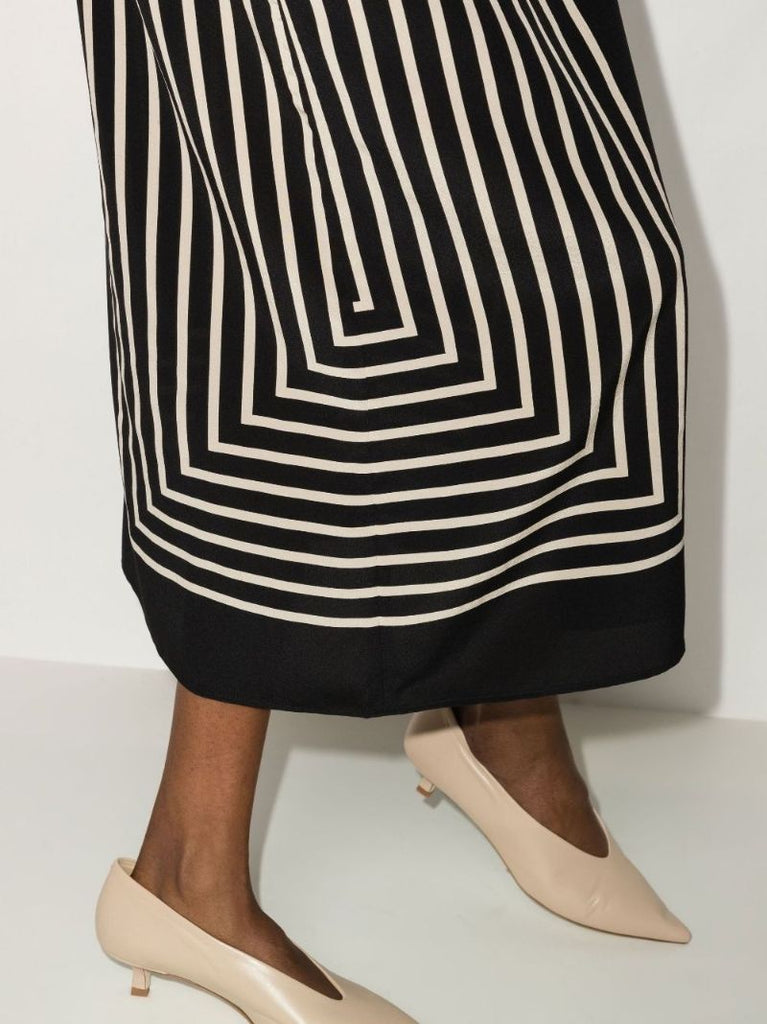 Monogram Jacquard Wrap Silk Midi Skirt