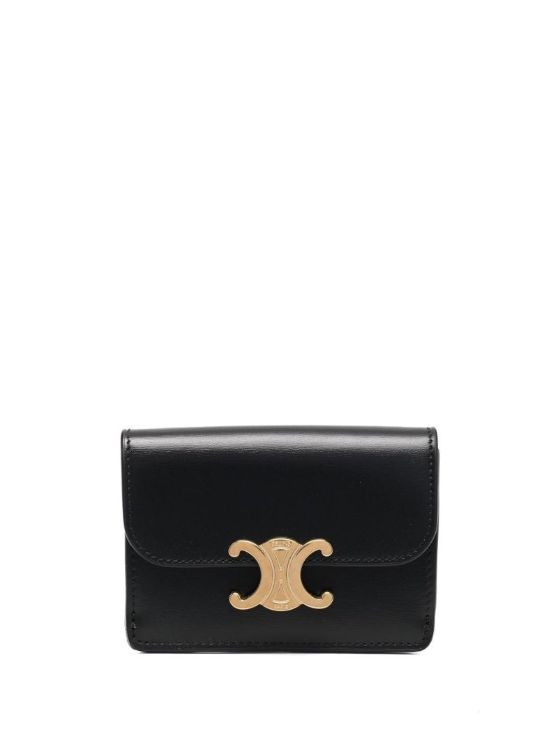 Black Small Triomphe Leather Purse