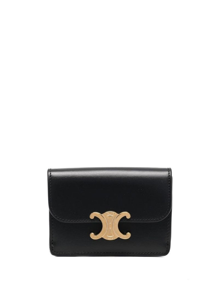 Black Small Triomphe Leather Purse