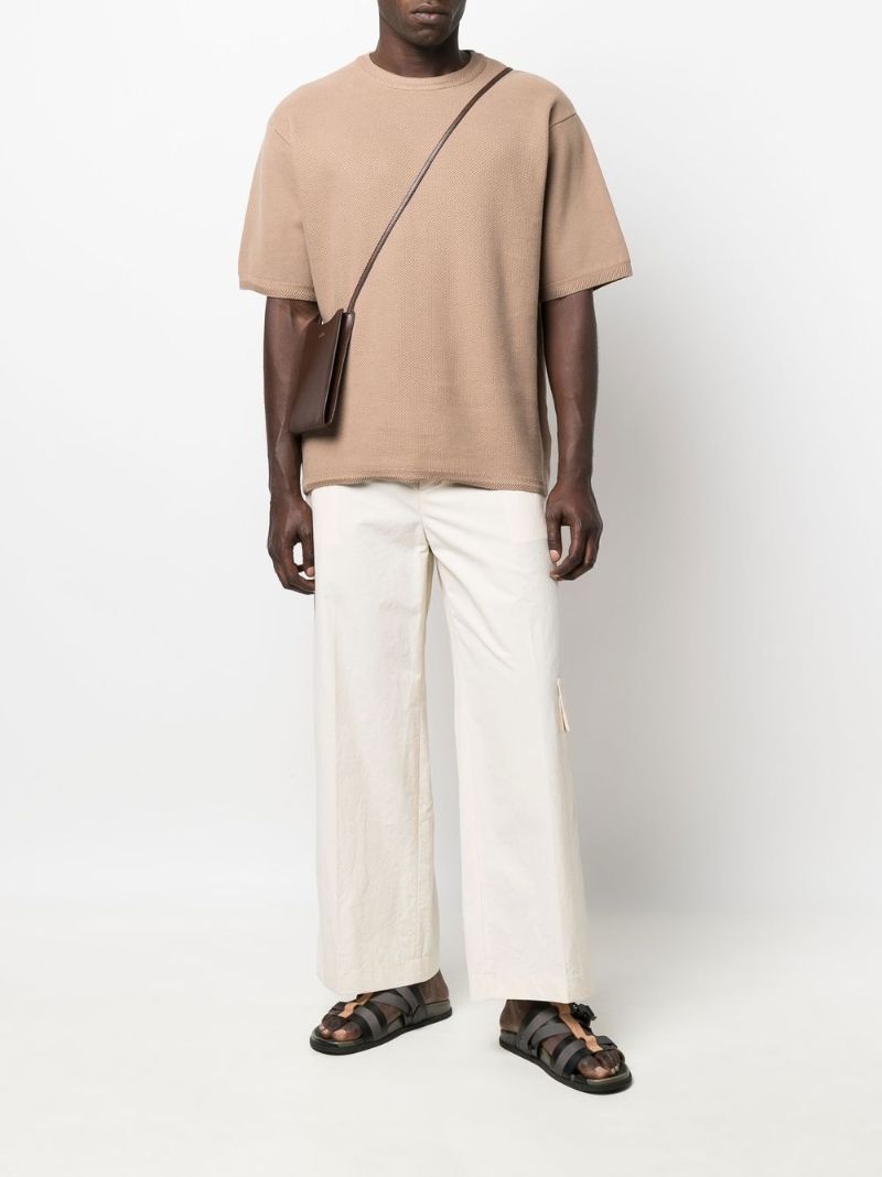 Neutral Milas Wide-leg Cargo Trousers